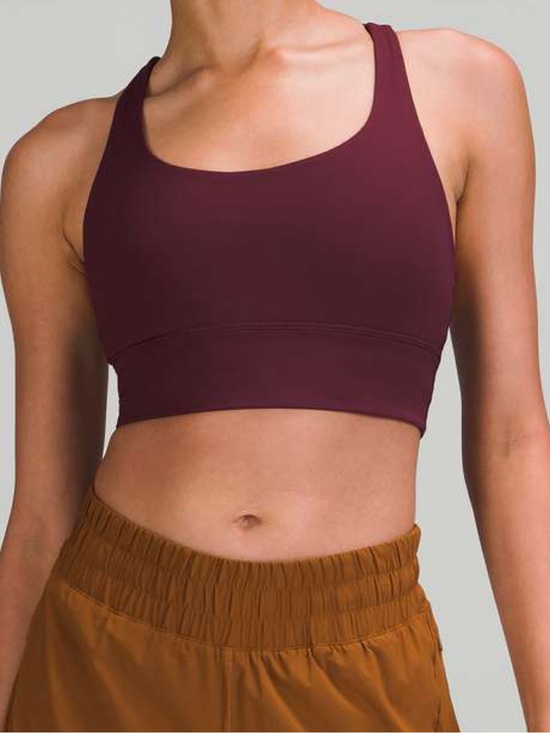 lululemon athletica Other - lululemon Energy Longline Maroon Scoop-Neck Sports Bra size 6